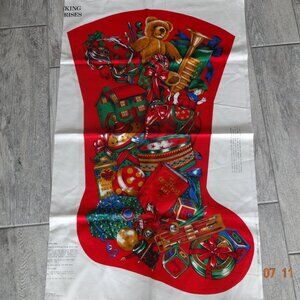 Jumbo Christmas Stocking, Vtg Rose & Hubble "Stocking Surprises" 31"x19"